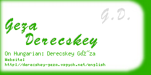 geza derecskey business card